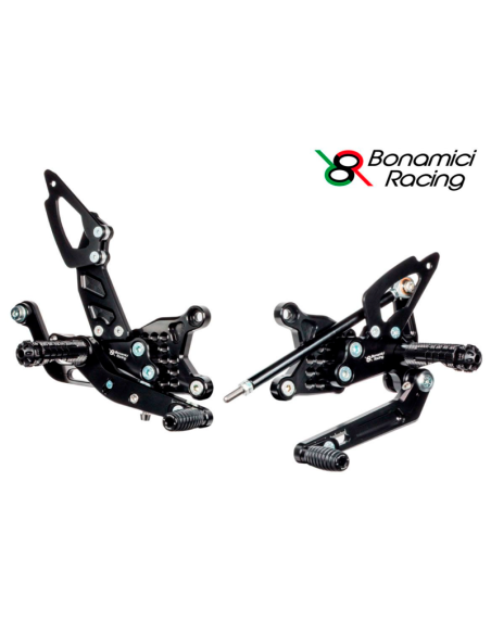 Estriberas BONAMICI RACING + Kit de luces Aprilia RSV4 RF/Tuono V4 RF 2017-2023 cambio INVERTIDO