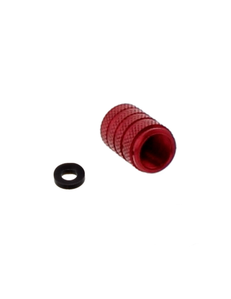 Tapón de válvula alu rojo