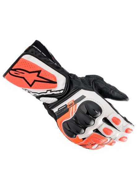 GUANTES ALPINESTARS SP-8 V3 BLACK / WHITE / RED FLUO