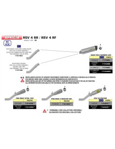 CONECTOR RACING ARROW PARA COLECTORES ORIGINALES DE APRILIA TUONO 1100 V4 17-18 / RSV4 1100 FACTORY 19-20 2