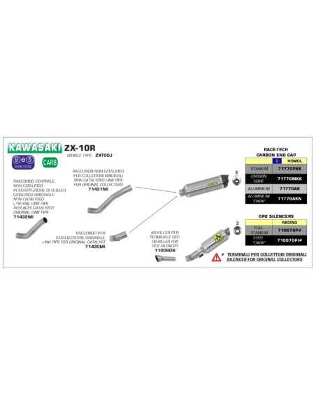 DB-KILLER ARROW PARA SILENCIOSO GP2 PARA KAWASAKI, APRILIA, YAMAHA