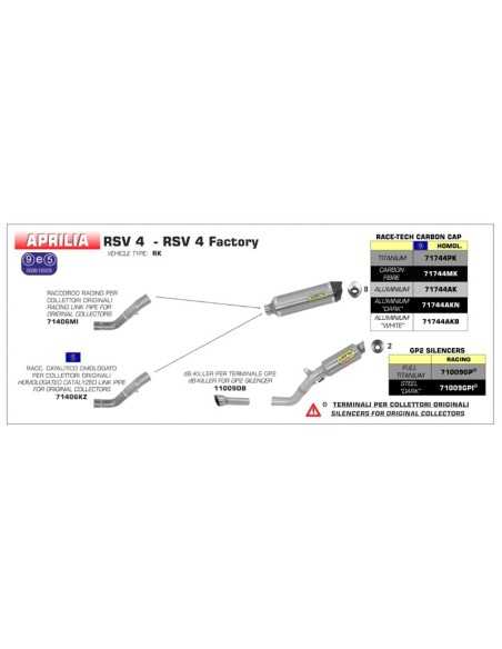 CONECTOR ARROW NO HOMOLOGADO PARA APRILIA RSV4 09-15 Y APRILIA TUONO V4R 11-15