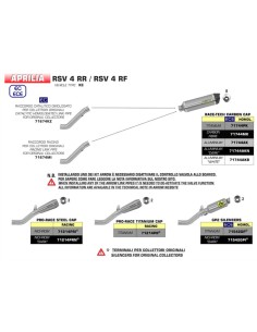 ESCAPE HOMOLOGADO ARROW RACE-TECH ALUMINIO WHITE APRILIA TUONO V4 1100 17-18 2