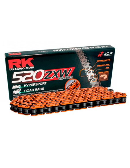 Cadena de transmisión Super reforzada RK ZXW 520 Naranja