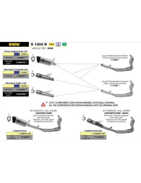 ARROW TITANIUM "TRACK" SCHALLDÄMPFER EURO 5 ZUGELASSEN BMW S 1000 RR / R 2021-2022