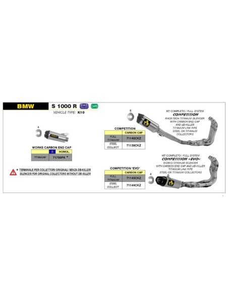 copy of ARROW TITANIUM "TRACK" SCHALLDÄMPFER EURO 5 ZUGELASSEN BMW S 1000 RR / R 2021-2022