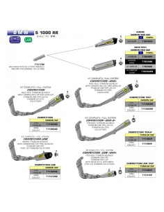 ESCAPE HOMOLOGADO ARROW WORKS PARA COLECTORES ORIGINALES EN TITANIO/CARBONO PARA BMW S 1000 RR 09-14 2