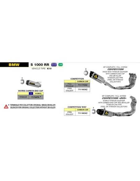 copy of ARROW TITANIUM "TRACK" SCHALLDÄMPFER EURO 5 ZUGELASSEN BMW S 1000 RR / R 2021-2022