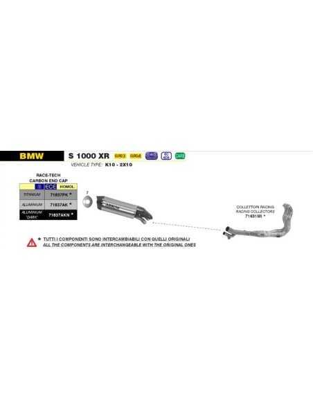 ESCAPE ARROW RACE-TECH HOMOLOGADO EN TITANIO PARA BMW S1000XR 15-19