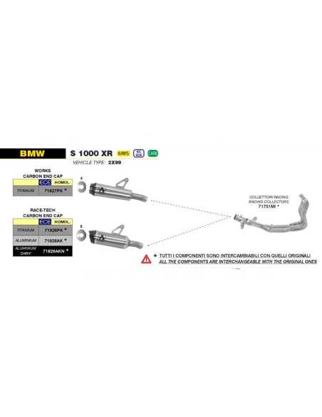 ESCAPE ARROW WORKS HOMOLOGADO EN TITANIO PARA BMW S1000XR 20-21