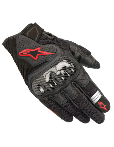 GUANTES ALPINESTARS SMX-1 AIR V2 BLACK / RED FLUO