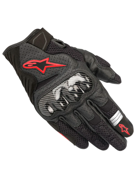 GUANTES ALPINESTARS SMX-1 AIR V2 BLACK / RED FLUO