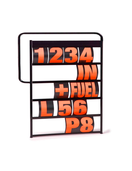 ZEITTAFEL + ABDECKUNG + FLUORROTES ZAHLEN-KIT 105 X 75