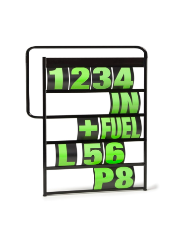 ZEITTAFEL + ABDECKUNG + FLUORGRÜNES ZAHLEN-KIT 150X75