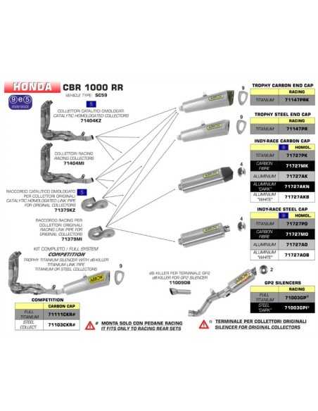 CONECTOR CATALITICO HOMOLOGADO ARROW PARA COLECTORES ORIGINALES PARA HONDA CBR 1000 RR 08-13