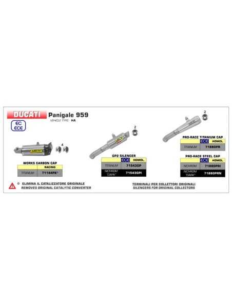 ESCAPE ARROW PRO-RACE HOMOLOGADO EN ACERO PARA DUCATI 959 PANIGALE 16-19