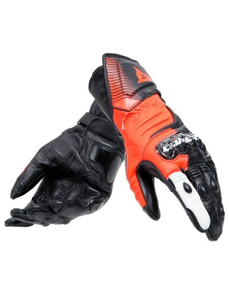 GUANTES DAINESE CARBON 4 LONG MUJER BLACK / FLUO-RED / WHITE