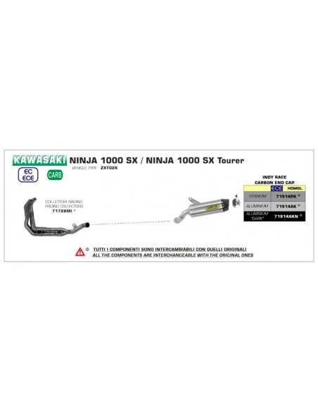 ESCAPE ARROW INDY RACE HOMOLOGADO EN ALUMINIO PARA KAWASAKI NINJA 1000 SX 20-23