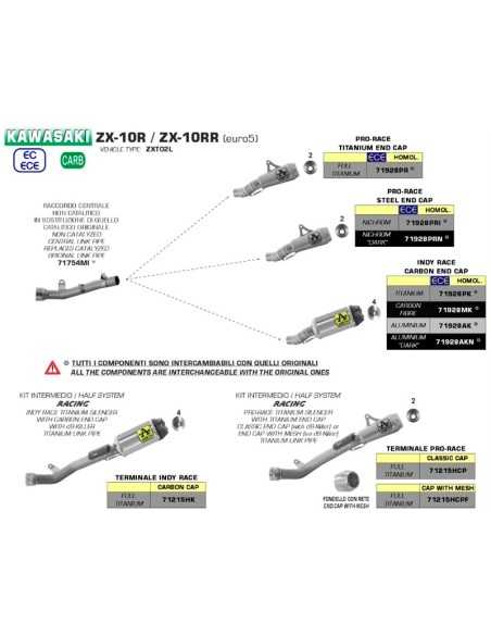 ESCAPE ARROW PRO-RACE NO HOMOLOGADO EN TITANIO PARA KAWASAKI ZX-10 RR 2021