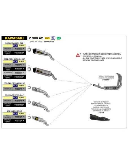 ESCAPE ARROW GP2 HOMOLOGADO EN TITANIO PARA KAWASAKI Z900 17-19 / KAWASAKI Z900 A2 17-23
