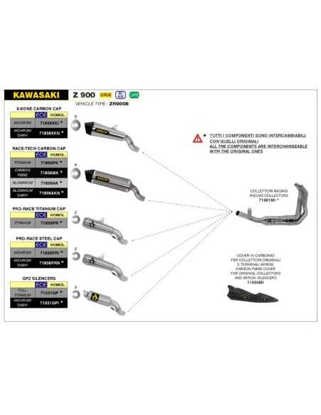 ESCAPE ARROW GP2 HOMOLOGADO EN TITANIO PARA KAWASAKI Z900 17-19 / KAWASAKI Z900 A2 17-23