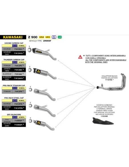 ESCAPE ARROW STREET THUNDER HOMOLOGADO EN TITANIO PARA KAWASAKI Z 900 20-23