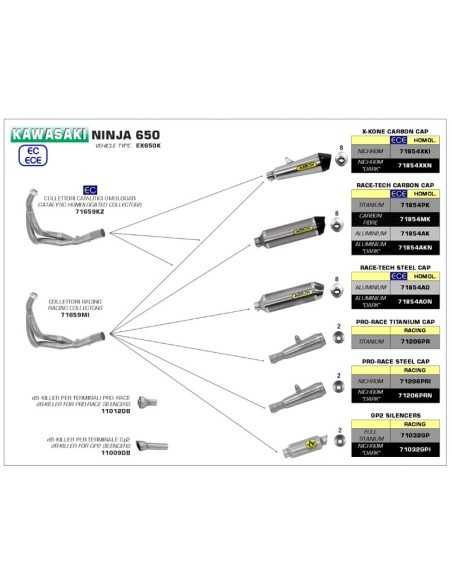 ESCAPE ARROW PRO-RACE NO HOMOLOGADO EN TITANIO PARA KAWASAKI Z 650 / NINJA 650 17-20