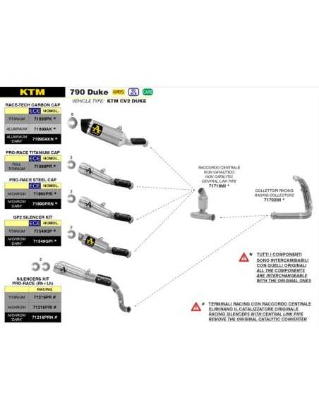 ESCAPE HOMOLOGADO ARROW GP2 TITANIO PARA KTM DUKE 790 18-19