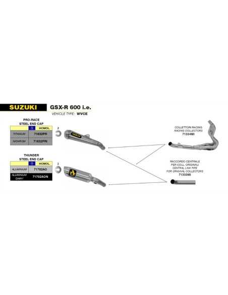 ESCAPE ARROW PRO-RACE HOMOLOGADO EN TITANIO PARA SUZUKI GSX-R 600/750 06-07
