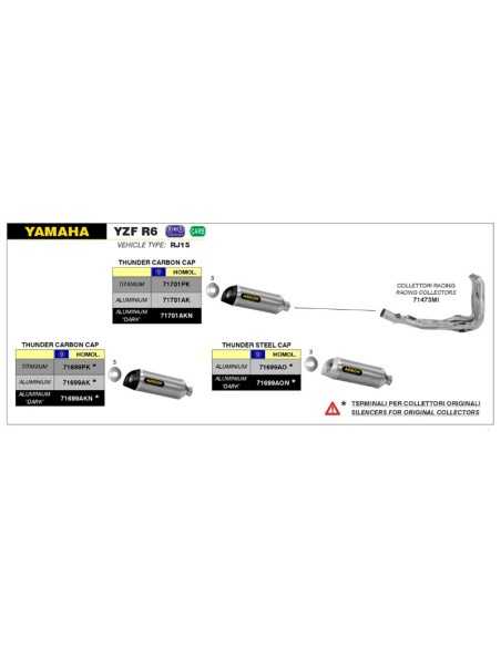 ESCAPE ARROW THUNDER HOMOLOGADO EN ALUMINIO PARA YAMAHA R6 06-16