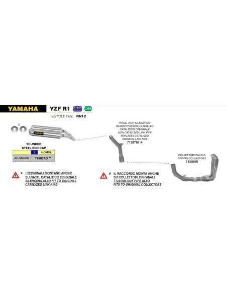 ESCAPE ARROW THUNDER HOMOLOGADO EN ALUMINIO PARA YAMAHA R1 04-06