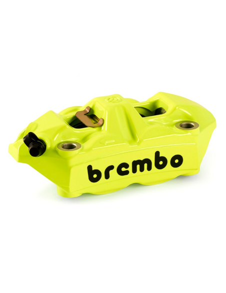PINZA DE FRENO BREMBO RACING M4 MONOBLOQUE RADIAL IZQUIERDA 100MM LOGOTIPO AMARILLO FLUO NEGRO REF 120988583