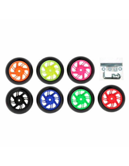 Caballete monobrazo derecho BIHR Home Track color negro mate y ruedas naranjas. REF 3032150