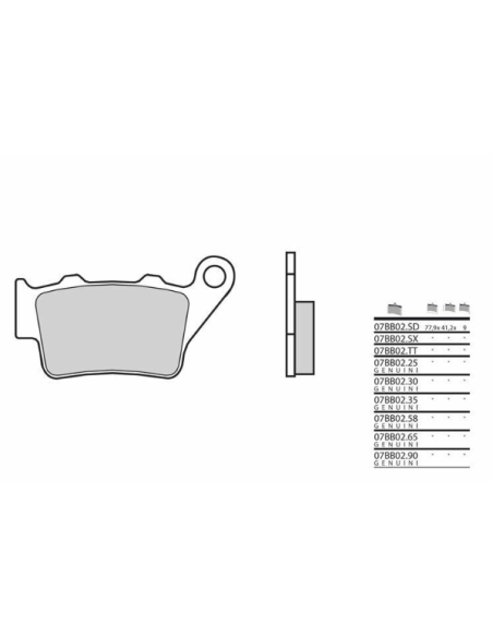 Pastillas de freno trasera BREMBO 07BB02SP