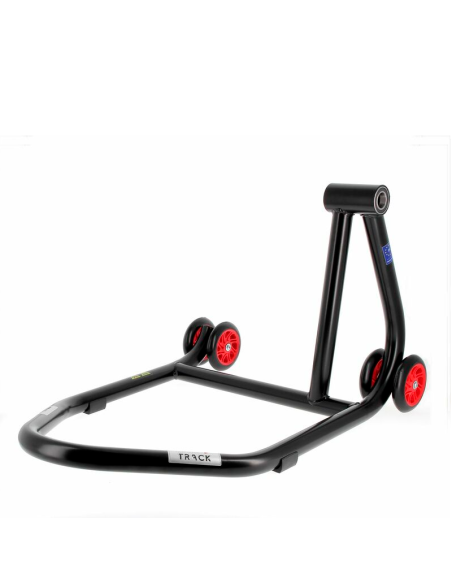 Caballete monobrazo derecho BIHR Home Track color negro mate y ruedas rojas REF 3032124