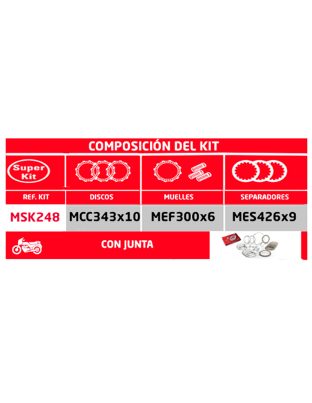 KIT DISCOS + SEPARADORES + MUELLES + JUNTA (SUPERKIT) TRW REF MSK248