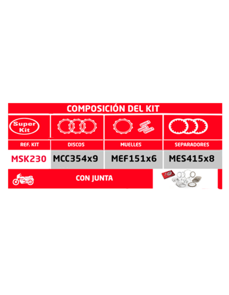 KIT DISCOS + SEPARADORES + MUELLES + JUNTA (SUPERKIT) TRW MSK230