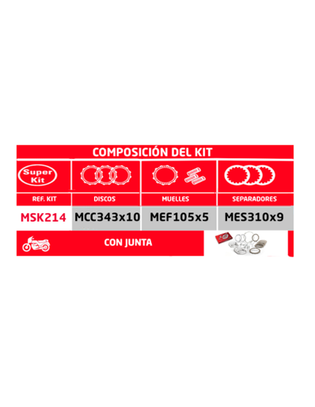 KIT DISCOS + SEPARADORES + MUELLES + JUNTA (SUPERKIT) TRW REF MSK214