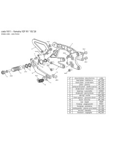 Estriberas BONAMICI RACING para YAMAHA YZF-R1/M 2015-2022 2