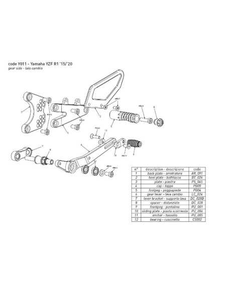 BONAMICI RACING Fußrasten für YAMAHA YZF-R1/M 2015-2022