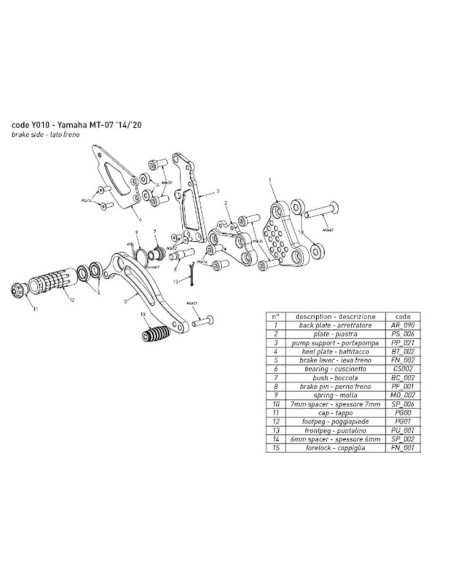 copy of BONAMICI RACING Fußrasten für YAMAHA YZF-R1/M 2015-2022