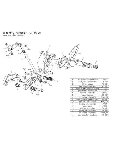 copy of BONAMICI RACING Fußrasten für YAMAHA YZF-R1/M 2015-2022