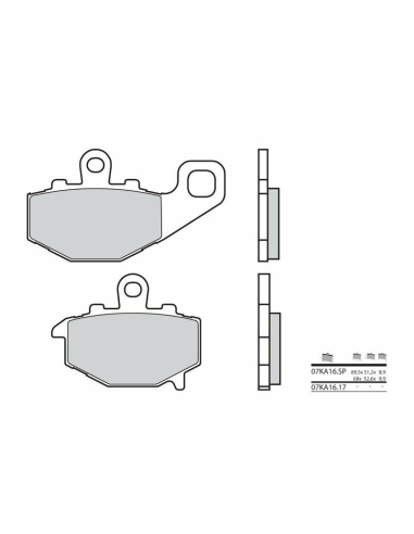 Pastillas de freno sinterizadas Brembo 07KA16SP traseras