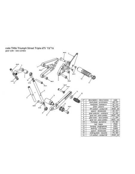 copy of BONAMICI RACING Fußrasten für YAMAHA YZF-R1/M 2015-2022