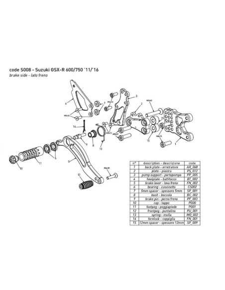 copy of BONAMICI RACING Fußrasten für YAMAHA YZF-R1/M 2015-2022