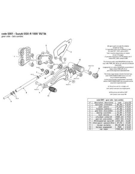copy of BONAMICI RACING Fußrasten für YAMAHA YZF-R1/M 2015-2022
