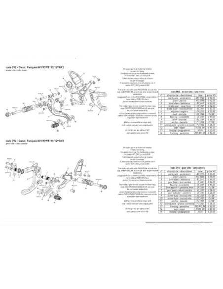 Estriberas BONAMICI RACING para DUCATI PANIGALE V2 / 899 / 959 /1199 / 1299