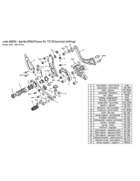 copy of BONAMICI RACING Fußrasten für YAMAHA YZF-R1/M 2015-2022