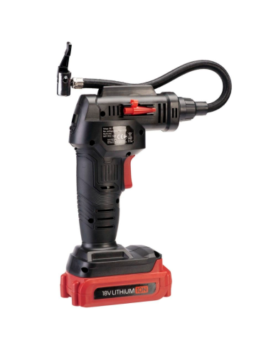 Inflador De Neumáticos Portátil Con Manómetro Digital 18V