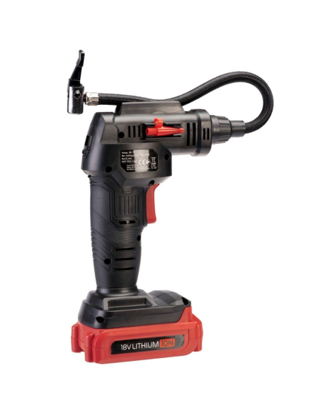 Inflador De Neumáticos Portátil Con Manómetro Digital 18V